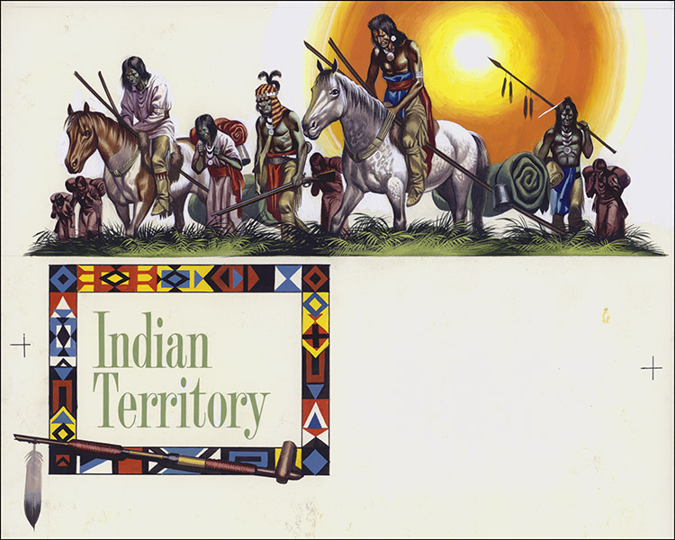 Natives in Indian Territory (Original) by American History (Ron Embleton) at The Illustration Art Gallery