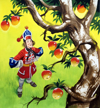 Three Soldiers: Apple Picking art by Ron Embleton