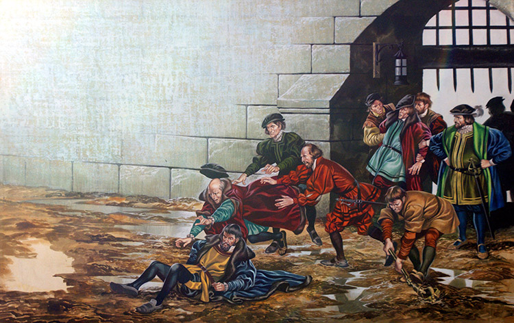 The Sergeant-at-Arms of the House of Commons beaten by the Sheriff of London (Original) by British History (Ron Embleton) at The Illustration Art Gallery
