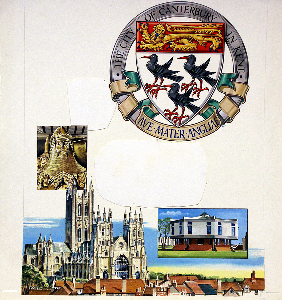 Canterbury Coat of Arms (Original) (Signed) art by Dan Escott at The Illustration Art Gallery