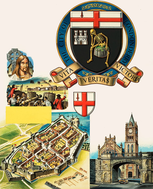 Londonderry Coat Of Arms (Original) (Signed) by Dan Escott at The Illustration Art Gallery