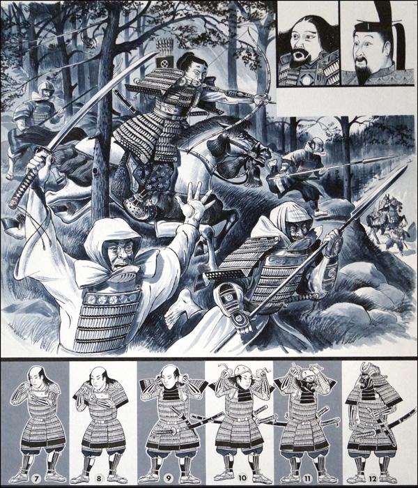 The War-Lords of Japan (Original) (Signed) by Dan Escott at The Illustration Art Gallery