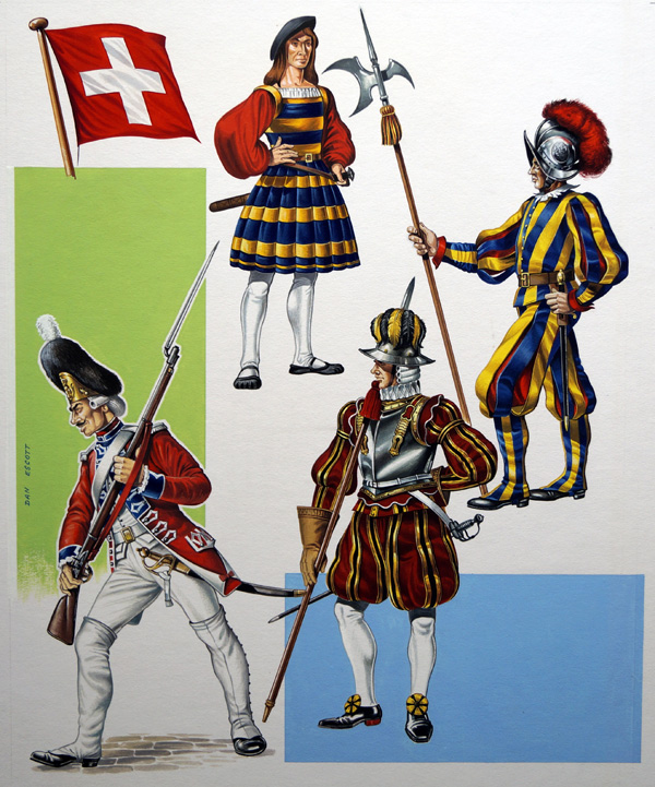 Swiss Mercenaries (Original) (Signed) by Dan Escott at The Illustration Art Gallery