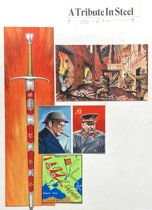 A Tribute in Steel - The Stalingrad Sword (Original) by Dan Escott at The Illustration Art Gallery