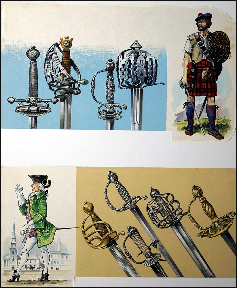 The Story of Swords  (TWO pages) (Originals) (Signed) art by Dan Escott at The Illustration Art Gallery