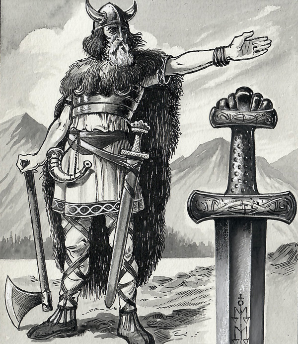 Viking Warrior (Original) by Dan Escott at The Illustration Art Gallery