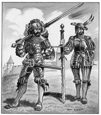 16th Century German and Swiss Soldiers art by Dan Escott