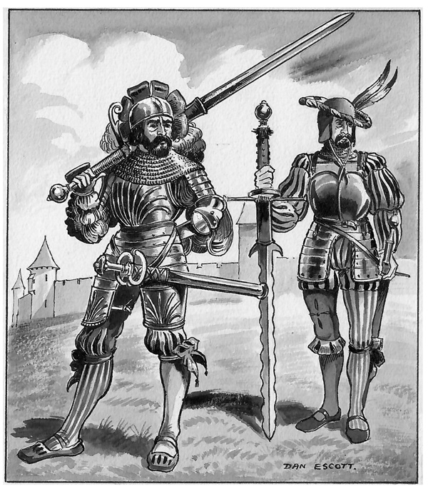 16th Century German and Swiss Soldiers (Original) (Signed) by Dan Escott at The Illustration Art Gallery