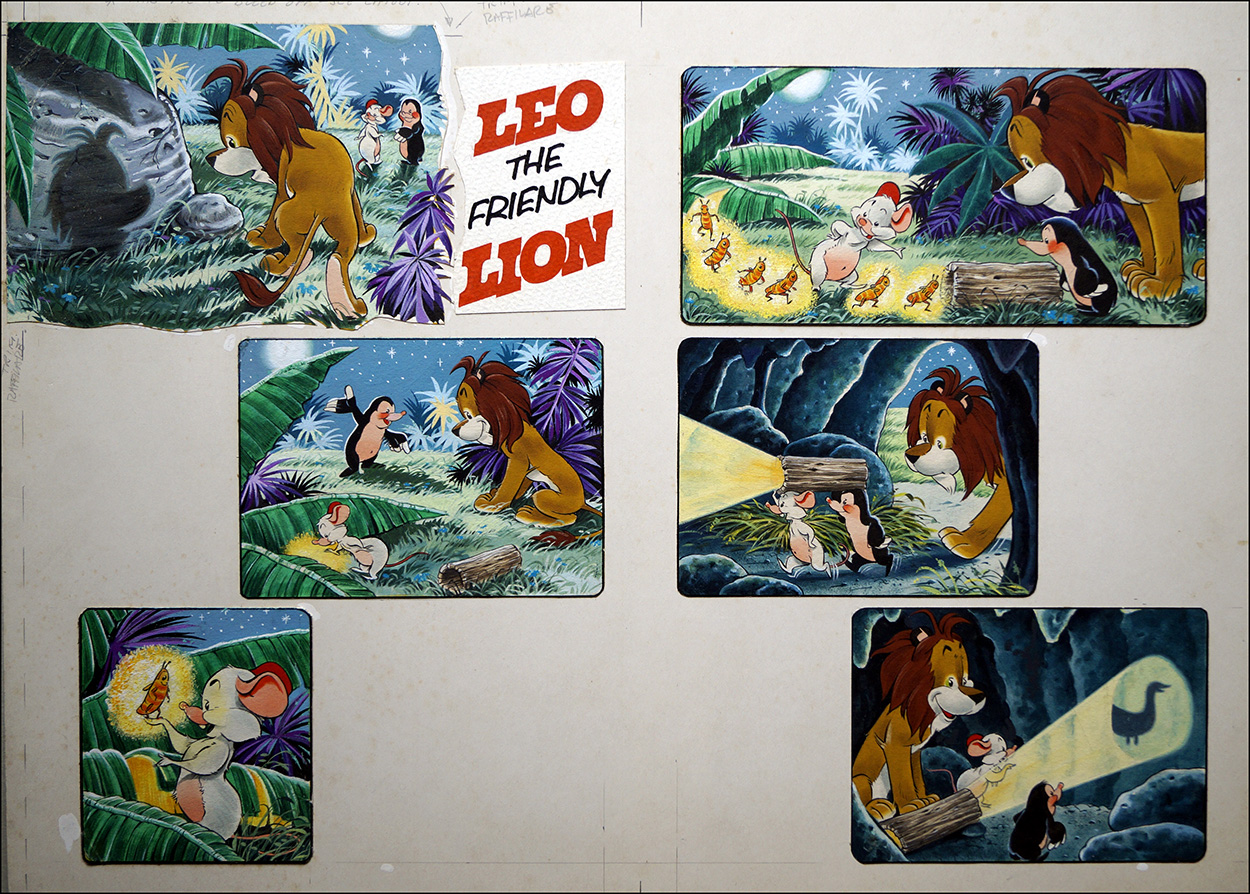 Leo the Friendly Lion: Torch (Original) art by Bert Felstead at The Illustration Art Gallery