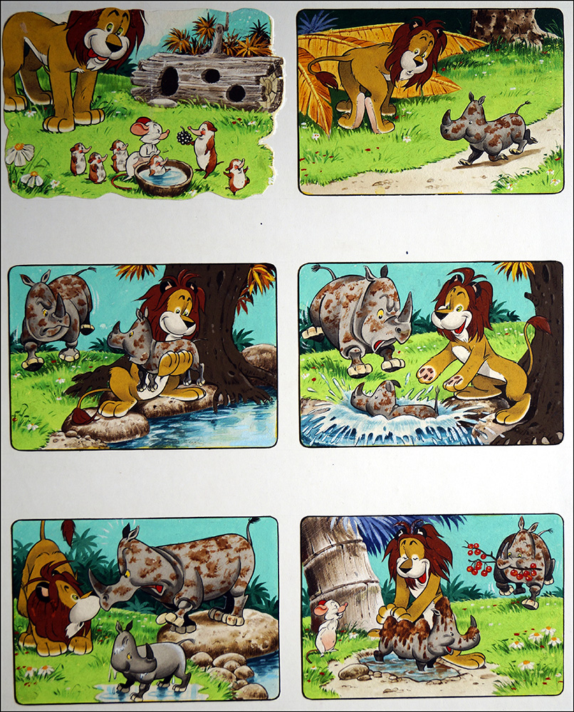 Leo the Friendly Lion: Bathtime (Original) art by Bert Felstead at The Illustration Art Gallery