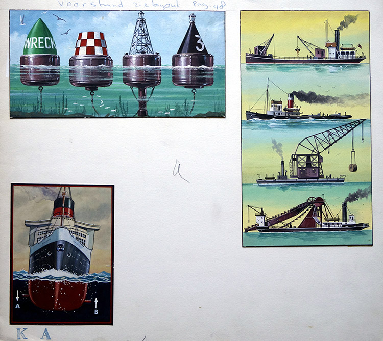 Eagle Cut away - Ship Safety - Buoys and Ballast (Original) by Walkden Fisher at The Illustration Art Gallery