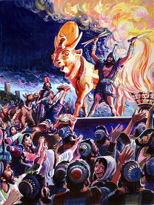 Worshipping The Golden Calf (Original) by Robert Forrest at The Illustration Art Gallery