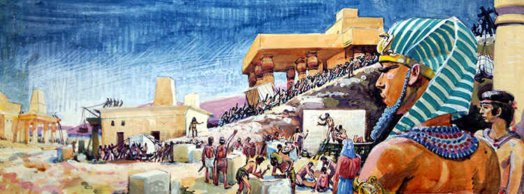 Building An Egyptian Temple (Original) by Robert Forrest at The Illustration Art Gallery