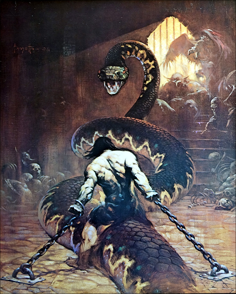 Chained (Print) art by Frank Frazetta at The Illustration Art Gallery
