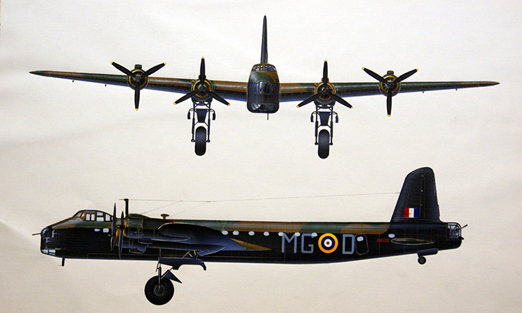 Short Stirling Bomber (Original) by Keith Fretwell at The Illustration Art Gallery