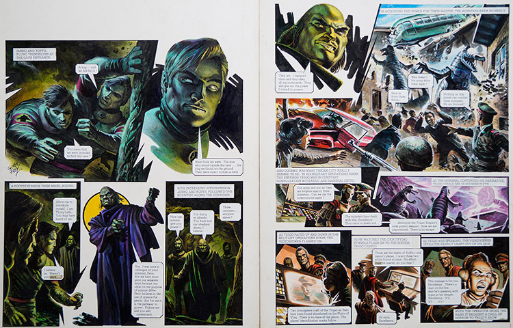 No Mercy from 'The Monsters of Caton' (TWO pages) (Originals) (Signed) by The Trigan Empire (Oliver Frey) at The Illustration Art Gallery