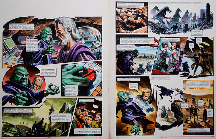 The Disintegrator from 'The Monsters of Caton' (TWO pages) (Originals) (Signed) by The Trigan Empire (Oliver Frey) at The Illustration Art Gallery