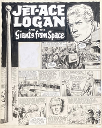 Jet-Ace Logan - The Giants from Space art by John Gillatt