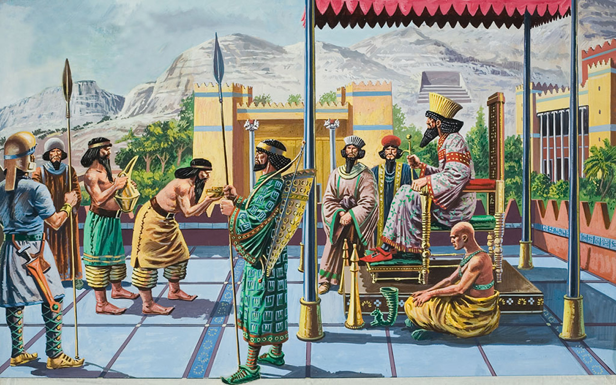 King Darius I and Persepolis (Original) art by Ruggero Giovannini Art at The Illustration Art Gallery