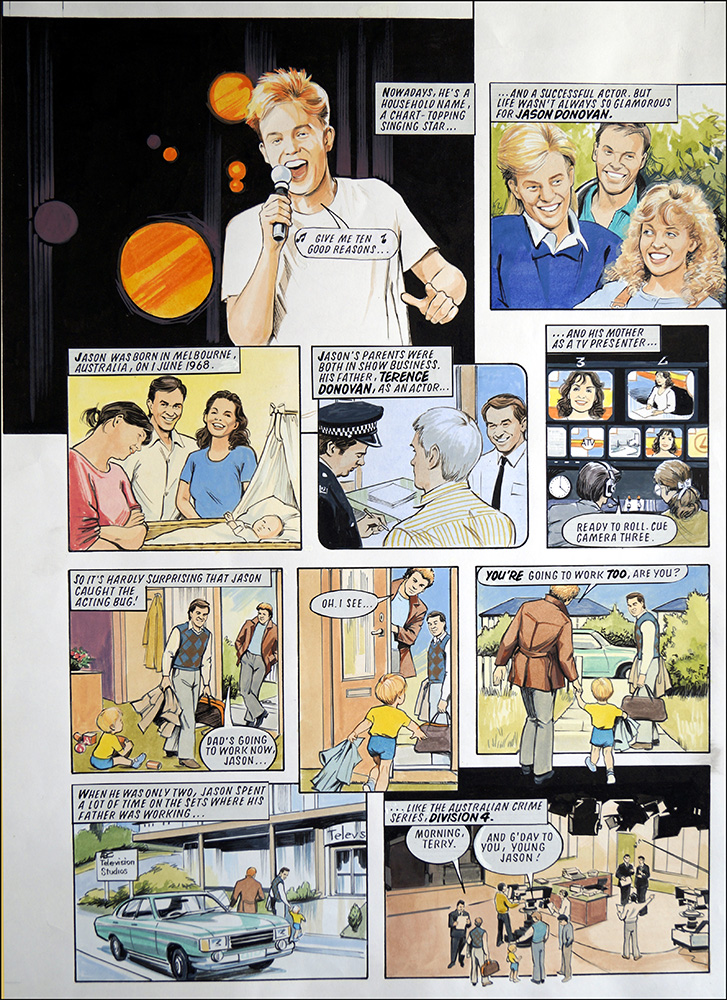 Jason Donovan Story A (TWO pages) (Originals) (Signed) art by Maureen & Gordon Gray Art at The Illustration Art Gallery