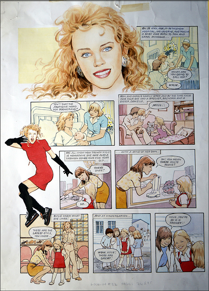 Kylie Minogue - Kylie's Story 1 (TWO pages) (Originals) art by Maureen & Gordon Gray Art at The Illustration Art Gallery
