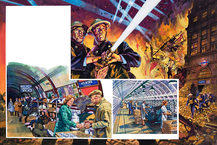 The Blitz! (Original) by Harry Green at The Illustration Art Gallery