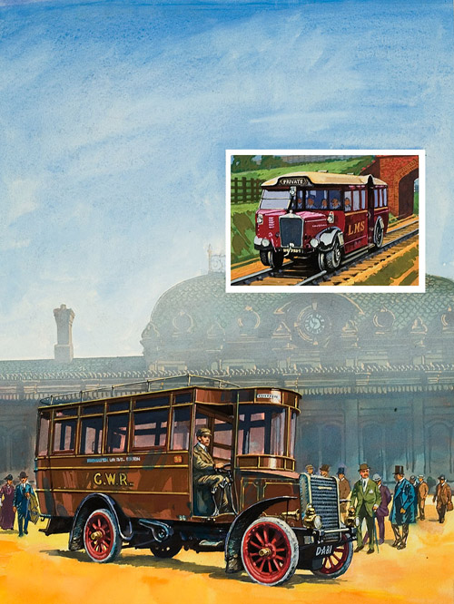 Bus and Rail (Original) by Harry Green at The Illustration Art Gallery