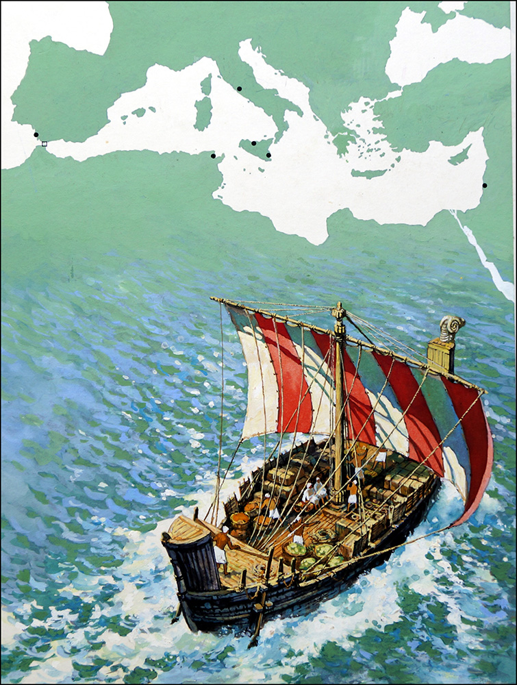 Carthage and Trading in the Mediterranean Sea (Original) art by Harry Green Art at The Illustration Art Gallery