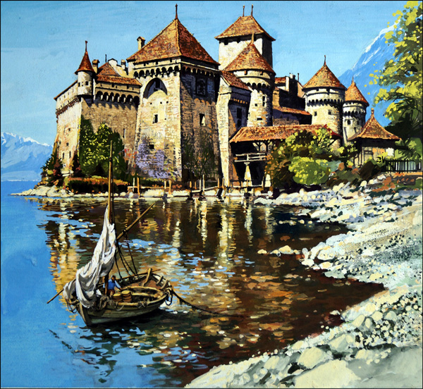 The Chateau de Chillon (Original) by Harry Green at The Illustration Art Gallery