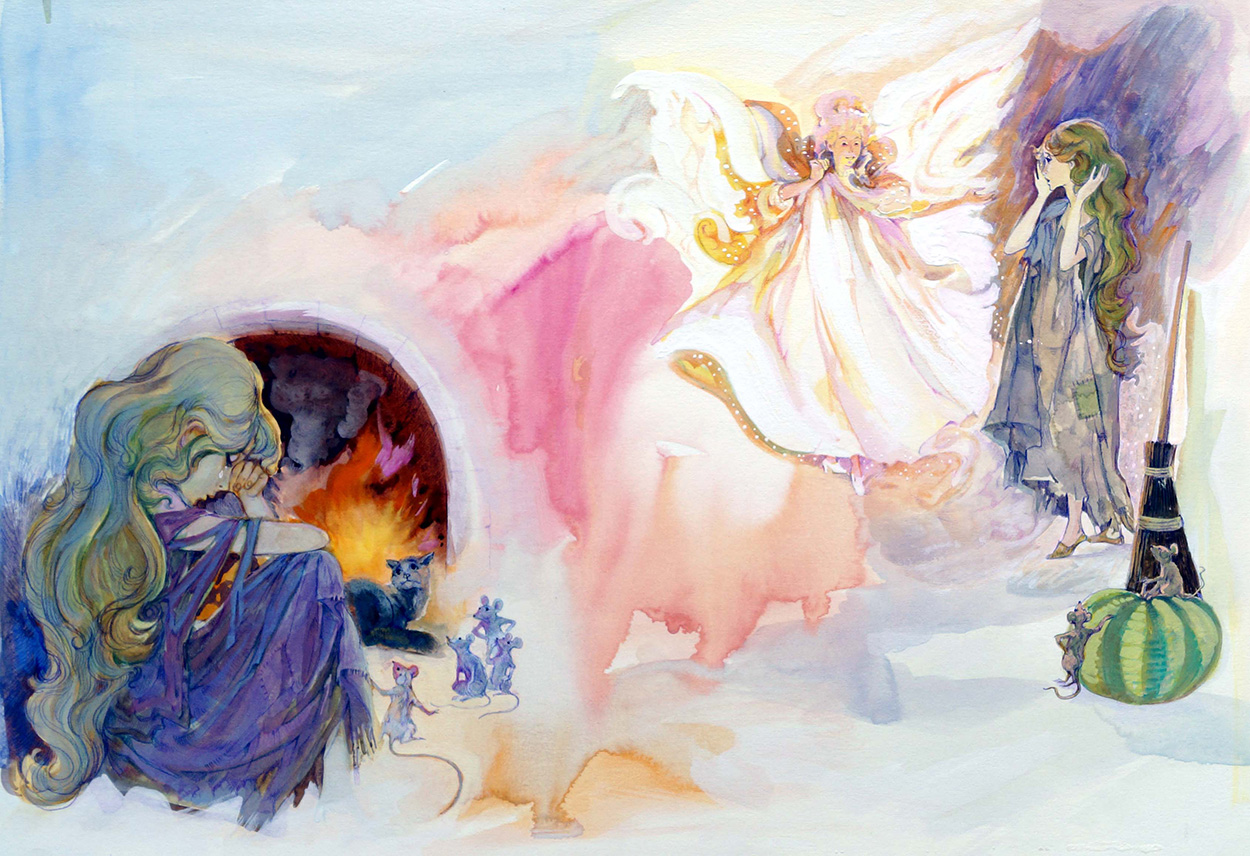 Cinderella - The Fairy Godmother Appears (Original) art by Gwen Green Art at The Illustration Art Gallery