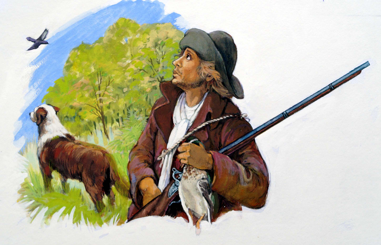 Rip Van Winkle - Rip The Hunter (Original) art by Gwen Green Art at The Illustration Art Gallery