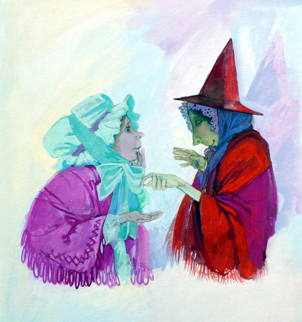 Thumbelina - The Witch's Trade (Original) by Gwen Green Art at The Illustration Art Gallery