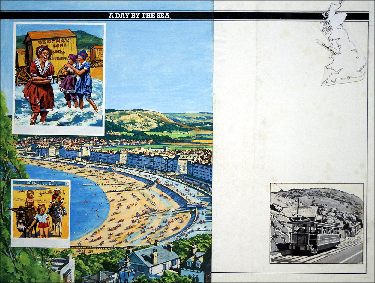 Llandudno - A Day By The Sea (Original) art by Harry Green Art at The Illustration Art Gallery