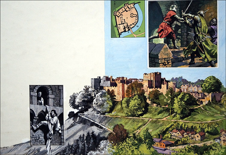Ludlow Castle - Night of Treachery (Original) by Harry Green at The Illustration Art Gallery