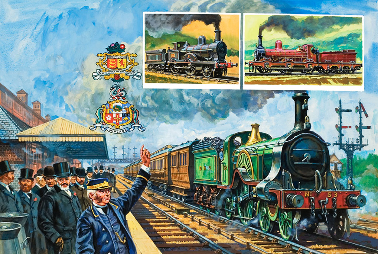 Railway Rivals (Original) art by Harry Green Art at The Illustration Art Gallery