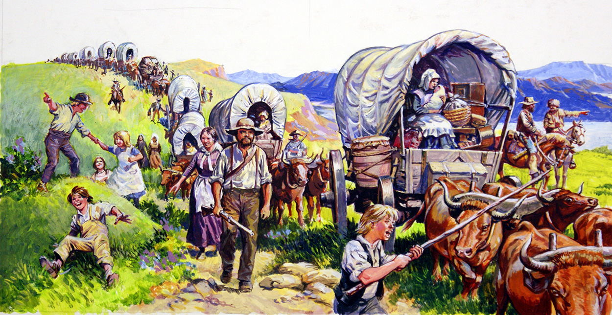 On The Oklahoma Trail (Original) art by Harry Green Art at The Illustration Art Gallery