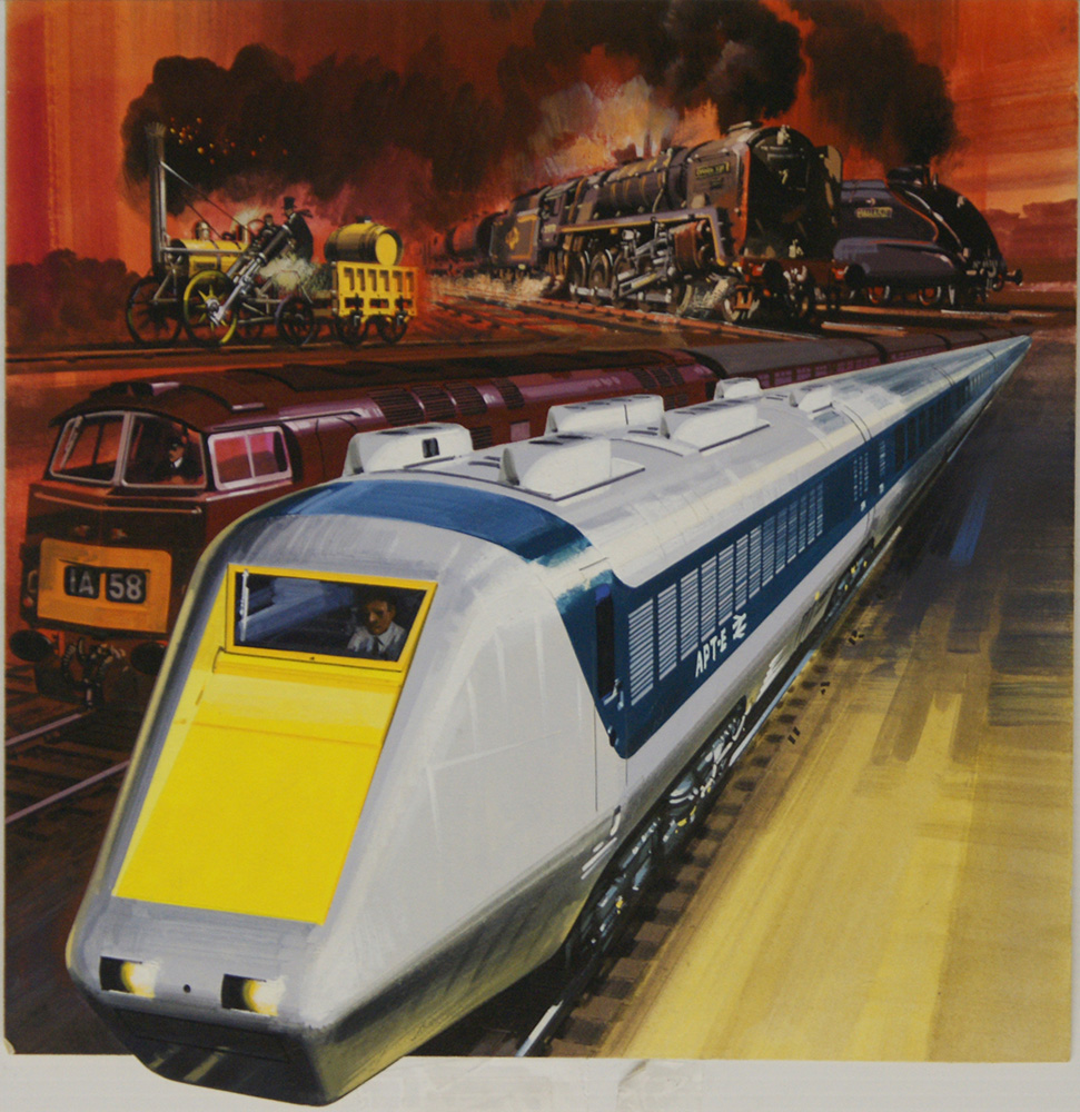 Rail Through the Ages (Original) (Signed) art by Land (Wilf Hardy) at The Illustration Art Gallery