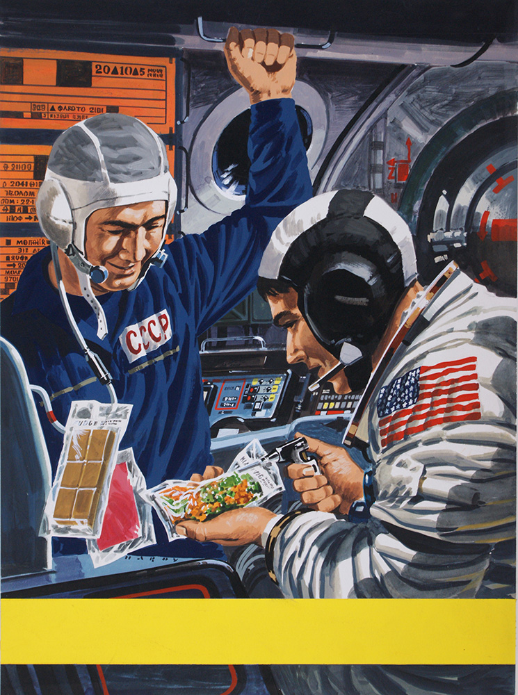 Dinner in Space USA & USSR (Original) art by Space (Wilf Hardy) at The Illustration Art Gallery