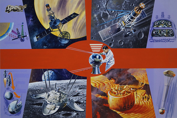Unmanned Space Mission Board (Original) (Signed) by Space (Wilf Hardy) at The Illustration Art Gallery