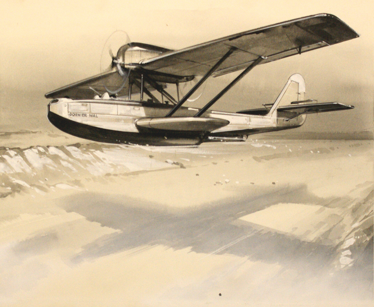 Flying to the North Pole (Original) art by Air (Wilf Hardy) at The Illustration Art Gallery