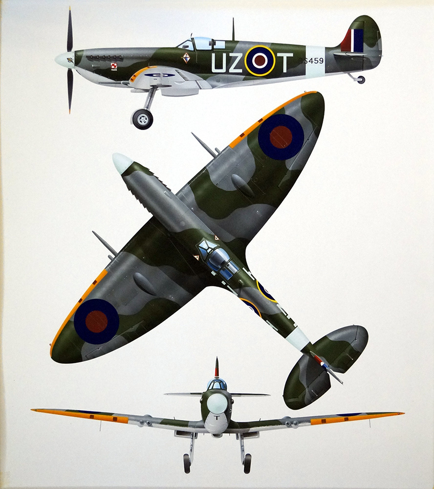 RAF Spitfire (Original) (Signed) art by Hasegawa at The Illustration Art Gallery