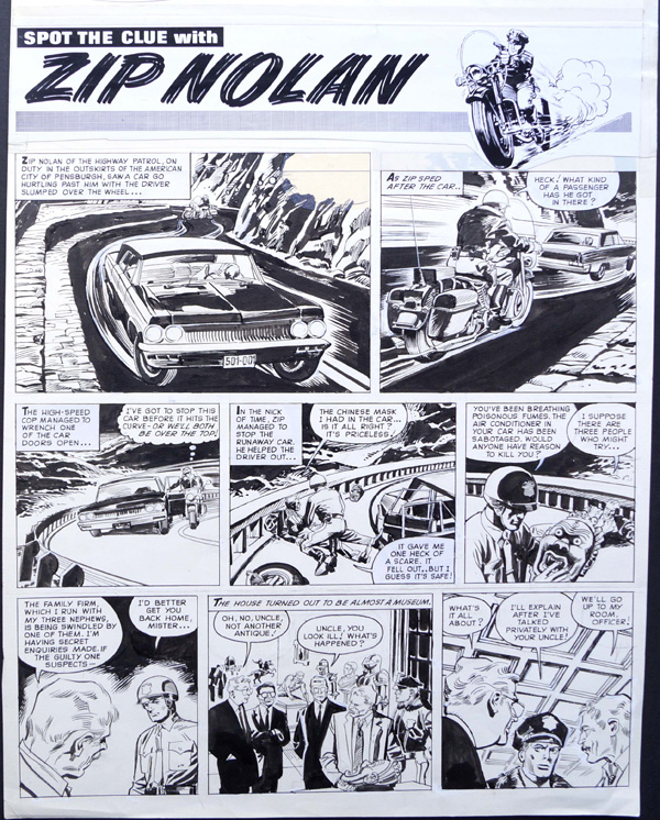 Zip Nolan - The Chinese Mask (TWO pages) (Originals) by Fred Holmes Art at The Illustration Art Gallery