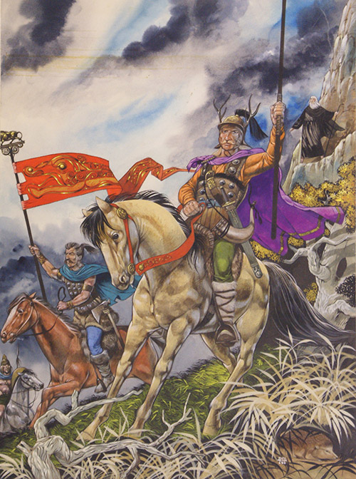 Mounted Warriors (Original) (Signed) by Richard Hook at The Illustration Art Gallery