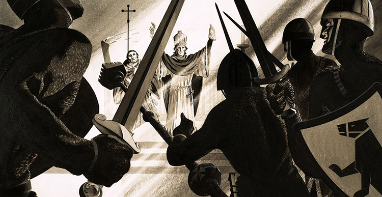 The Murder of Thomas a Becket (Original) by Richard Hook at The Illustration Art Gallery