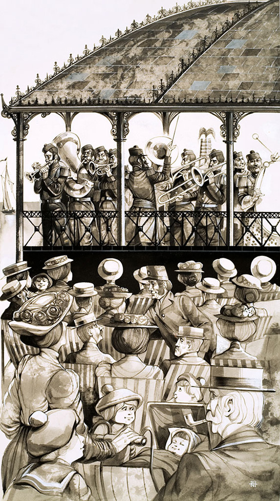 Brass Band (Original) (Signed) art by Richard Hook Art at The Illustration Art Gallery