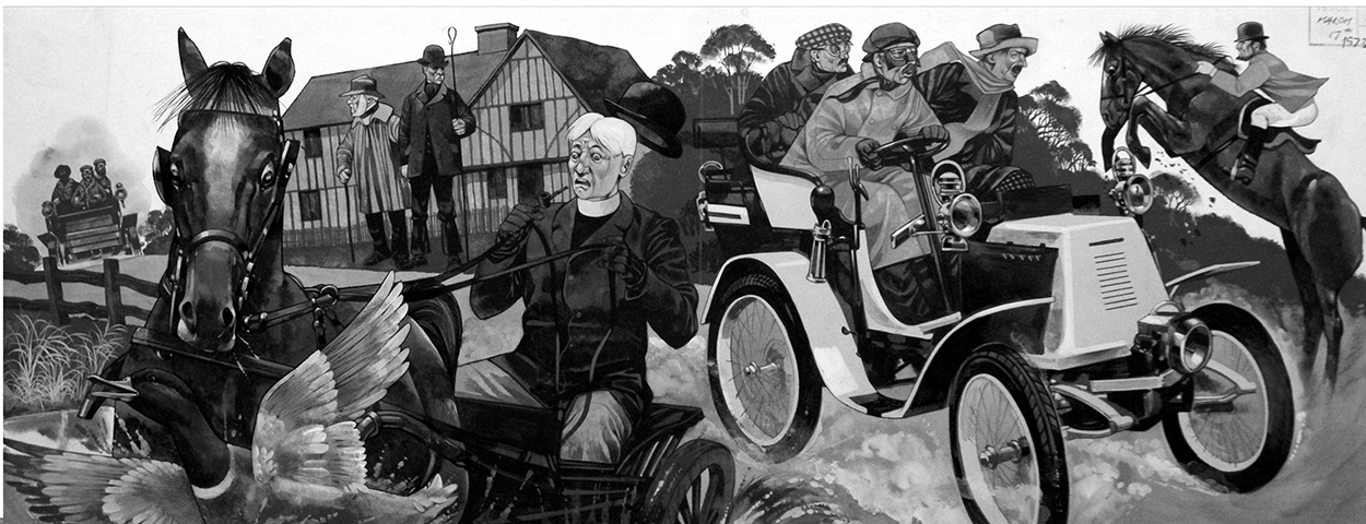 Car Trouble (Original) art by Richard Hook Art at The Illustration Art Gallery