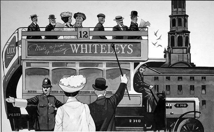 London Bus (Original) by Richard Hook Art at The Illustration Art Gallery