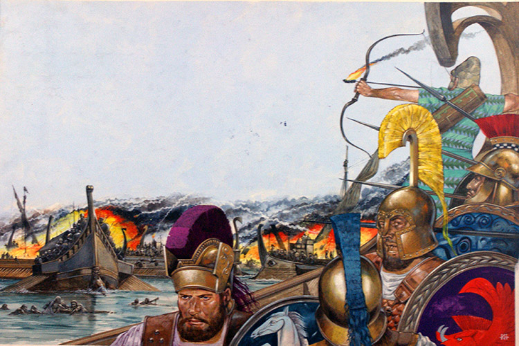 The Battle of Salamis (Original) by Richard Hook at The Illustration Art Gallery
