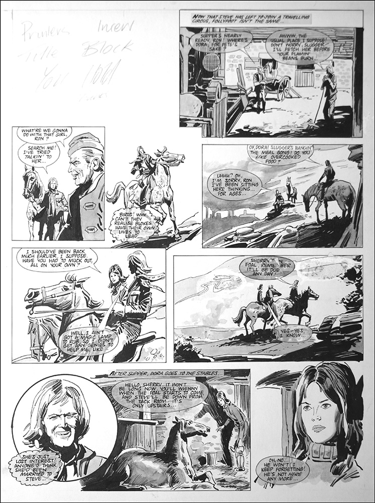 Follyfoot - Fire in the Stables (TWO pages) (Originals) art by Stanley Houghton at The Illustration Art Gallery
