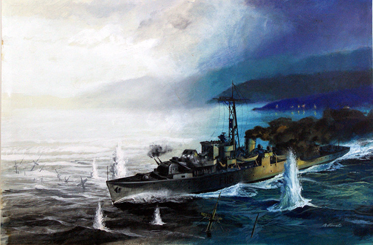 HMS Amethyst and the Yangtze Incident (Original) (Signed) by British History (Howat) at The Illustration Art Gallery